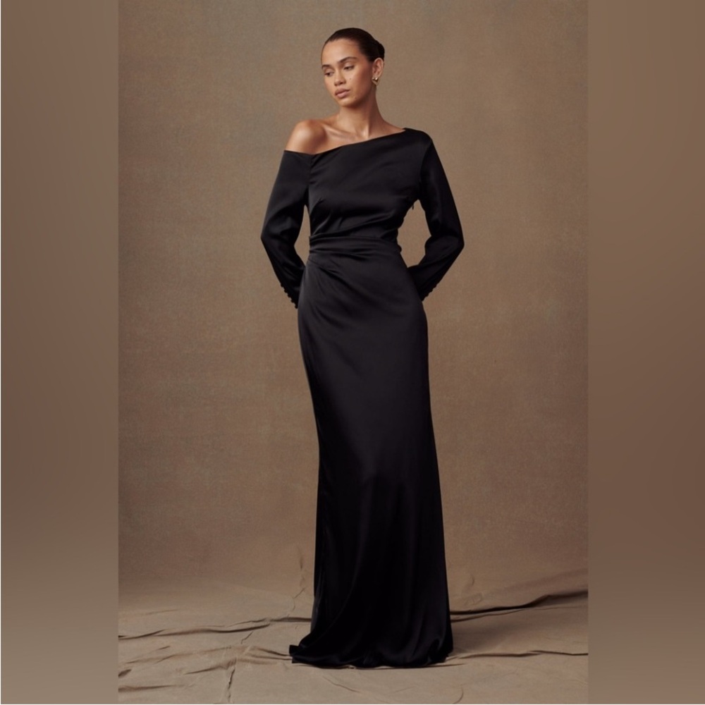 Meshki Avery Long Sleeve Maxi Dress Black Size XS